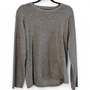 Mens Uniqlo Crew Neck Long Sleeved Cotton Shirt Size L